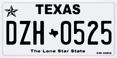 TX license plate DZH0525