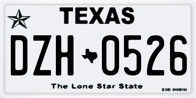 TX license plate DZH0526