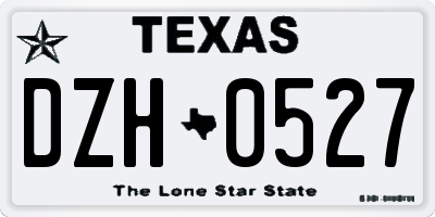 TX license plate DZH0527