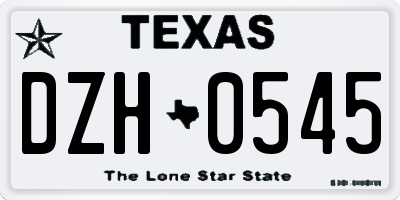 TX license plate DZH0545