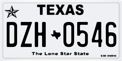 TX license plate DZH0546