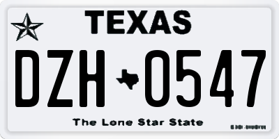TX license plate DZH0547