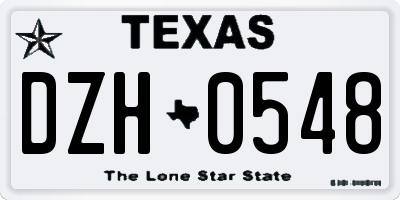 TX license plate DZH0548