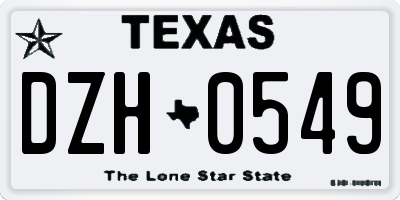 TX license plate DZH0549
