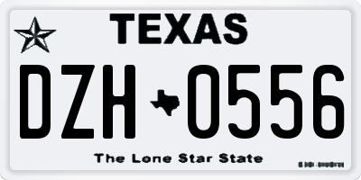 TX license plate DZH0556