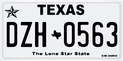 TX license plate DZH0563