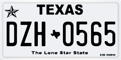 TX license plate DZH0565