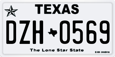 TX license plate DZH0569