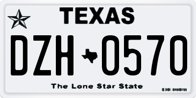 TX license plate DZH0570