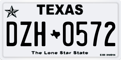 TX license plate DZH0572