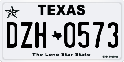 TX license plate DZH0573