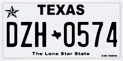 TX license plate DZH0574