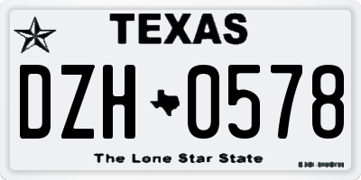 TX license plate DZH0578