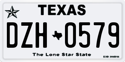 TX license plate DZH0579