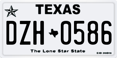 TX license plate DZH0586