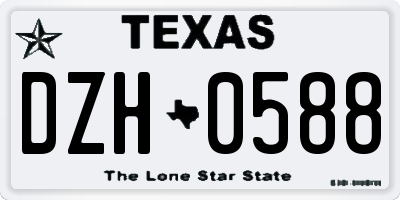 TX license plate DZH0588