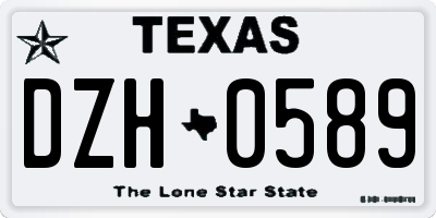 TX license plate DZH0589