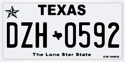 TX license plate DZH0592