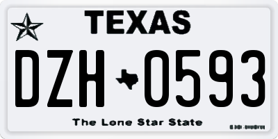 TX license plate DZH0593