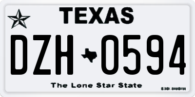 TX license plate DZH0594