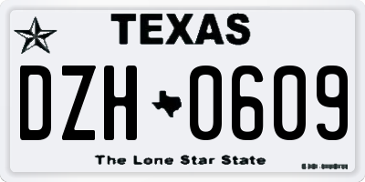 TX license plate DZH0609