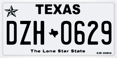 TX license plate DZH0629
