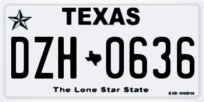 TX license plate DZH0636