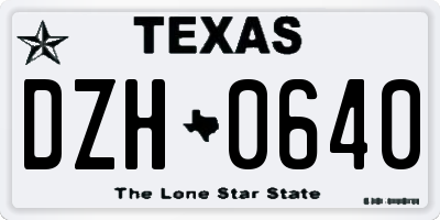 TX license plate DZH0640