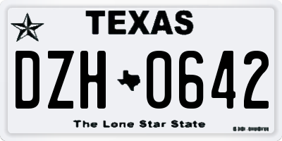 TX license plate DZH0642