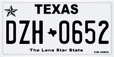 TX license plate DZH0652