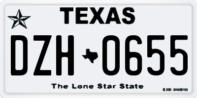 TX license plate DZH0655