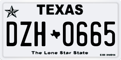 TX license plate DZH0665