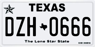 TX license plate DZH0666