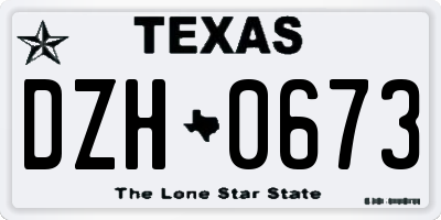 TX license plate DZH0673