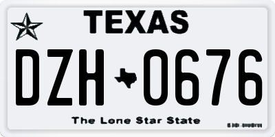 TX license plate DZH0676
