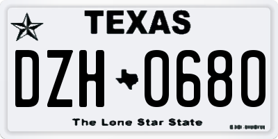 TX license plate DZH0680