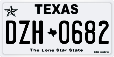 TX license plate DZH0682