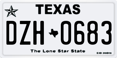 TX license plate DZH0683