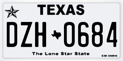 TX license plate DZH0684
