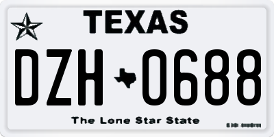 TX license plate DZH0688
