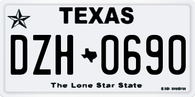 TX license plate DZH0690