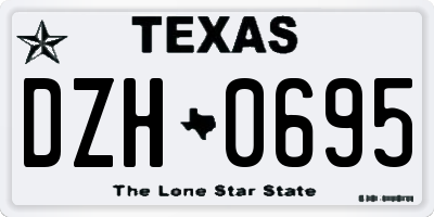 TX license plate DZH0695