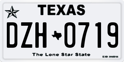 TX license plate DZH0719