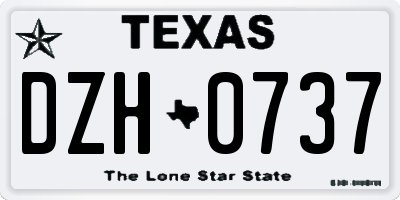 TX license plate DZH0737