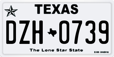 TX license plate DZH0739