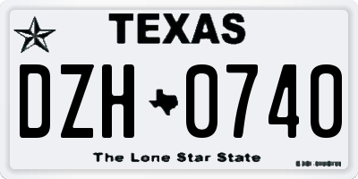 TX license plate DZH0740