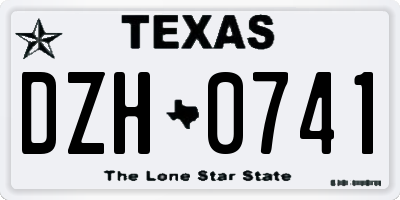 TX license plate DZH0741