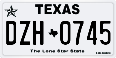 TX license plate DZH0745