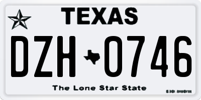 TX license plate DZH0746