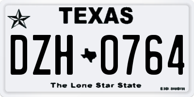 TX license plate DZH0764